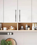 10 Pack 7.5 Inch Brushed Satin Nickel Kitchen Cabinet Handles Drawer Pulls Set With 192mm Center-to-Center on white cabinets