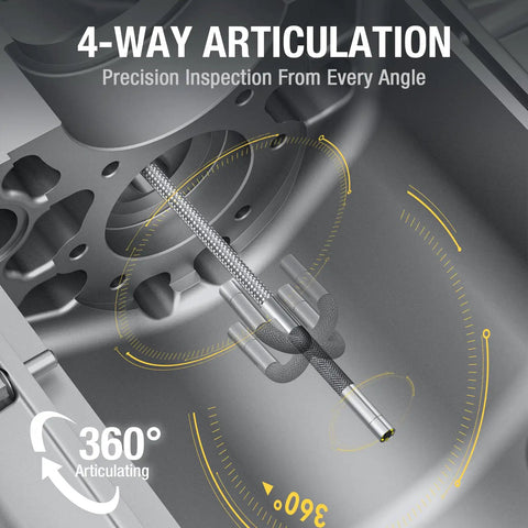 4 Way Articulating Borescope For Automotive Engine With 3.9mm Probe Joystick Controlled Tip 360 Degree Rotation And 210 Degree Bends, close-up probe