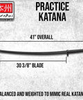 Realistic Practice Katana Sword For Martial Arts Training Real Deal Feel Dope Bokken Style One Piece Polypropylene Construction