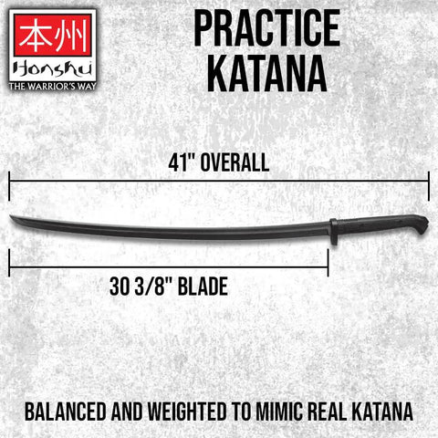 Realistic Practice Katana Sword For Martial Arts Training Real Deal Feel Dope Bokken Style One Piece Polypropylene Construction