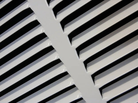 Flat Stamped Steel Return Air Grille For 16x30 Duct Opening, Sidewall Or Ceiling Mount, White Finish With 17.75x31.75 Outer Dimensions, Easy Fit Design For Residential HVAC Vents