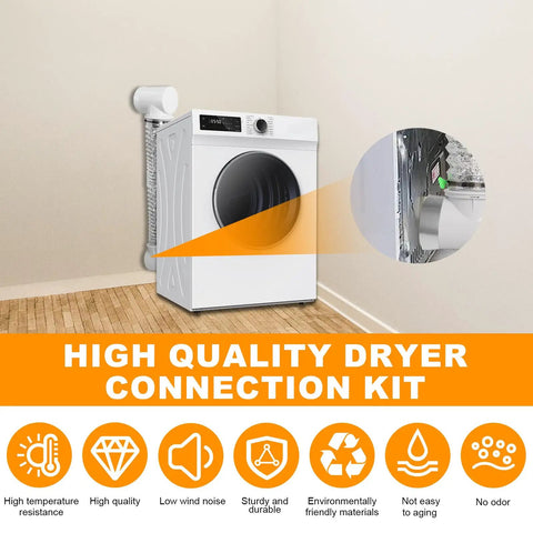 Flexible 4 Inch Dryer Vent Hose Kit For Tight Spaces With Double 90 Degree Elbow And 9.84 Ft Aluminum Exhaust Hose Indoor Use