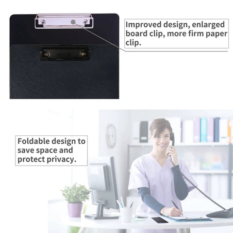 Two Pack Foldable Nursing Clipboard With 3 Layers And Medical Reference Cheat Sheets Lightweight Plastic Black Must Have Nurse Work Essentials For Shifts Portable Clipboard Set For On The Go with clip and nurse.