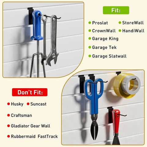 50 Pack Slatwall Hooks 4 Inch, Heavy Duty Steel Slatwall Hangers For Garage, Retail, Home And Shop Displays