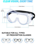 Heavy Duty Anti Fog Safety Goggles Provide Top Shelf Eye Coverage With Sweat Proof Lenses For Lab Setup Yard Chores Or Workshop Projects Meets Ansi Z87 Guidelines For No Nonsense Daily Protection, measuring 7.46in x 3.7in.