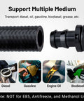 Close-up of half inch fuel hose line kit with 8AN push lock fittings, supporting multiple mediums for cars and trucks.
