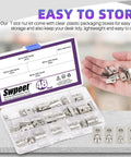 Heavy Duty 4040 Series T Slot Nuts Kit With Carbon Steel Nickel Plated Roll In Spring Nuts M4 M5 M6 M8 48Pcs in storage box