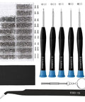 All-In-One Eyeglasses Repair Kit With Over 1000 Screws, 6 Precision Screwdrivers, Tweezers, Nuts, Caps, Washers, and Cleaning Cloth