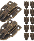 Retro Antique Bronze Toggle Latches For Decorative Boxes Craft Projects With Vintage Keyhole Detail And Classic Hardware Looks That Totally Rock Your DIY Woodworking Creations. 12-pack bronze box latches, front view