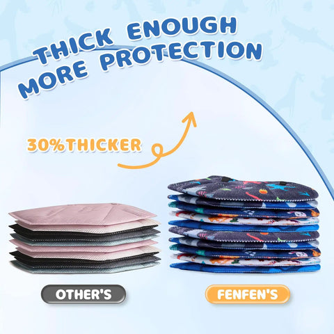 Image comparing thickness of Kid Sized KN95 Face Masks Disposable 5 Layer Breathable Small Size Pack Of 50 For Children.