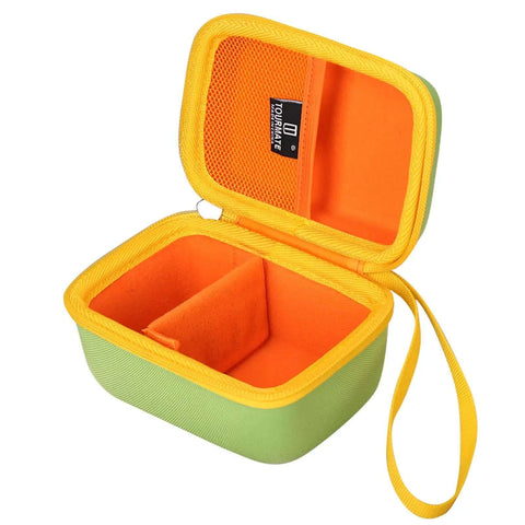 Pro Grade Award Winning Hard Protective Storage Case For Smart Bluetooth Speed Puzzles, green and yellow EVA pouch with cushioned interior.