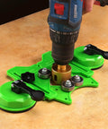 Pro Grade Hole Saw Kit With 17 Pieces Double Suction Cups And Guide Jig For Precise Drilling from 6mm to 50mm shown on tile