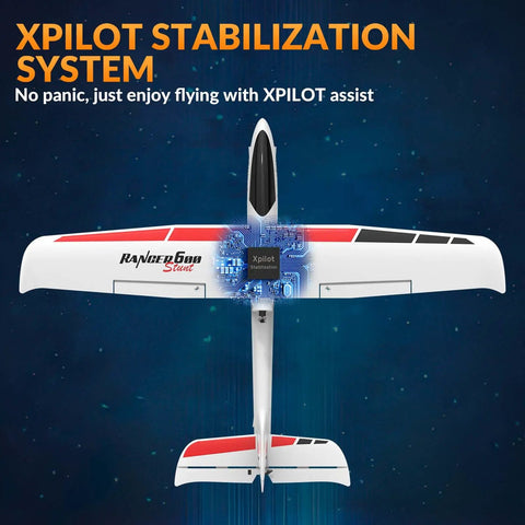 White RC Glider Plane 4Ch With 6 Axis Gyro For Beginners, featuring XPILOT stabilization system for stable flight and learning ease.