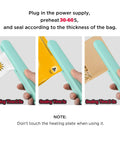 Portable Handheld Heat Sealer For Food Plastic Bags And Mylar Aluminum Foil Packaging Quick Warm Up Resealing Tool in use to seal bags.
