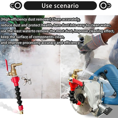 Pro Grade Dust Busting Misting System Water Sprayer for cutting with nozzle reducing grinder dust