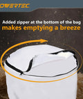 Open zipper on reusable bag for 1 HP Portable Dust Collector With 560 CFM For Woodworking, easy disposal