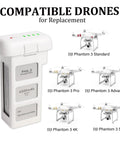 Phantom 3 Battery Pack for DJI Drones 4500mAh 15.2V Intelligent Flight Battery 2 Pack Compatible With Phantom 3 Pro Advanced 4K SE