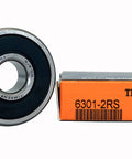2 Pack 6301 2RS Double Rubber Seal Bearings 12x37x12mm For High Speed Rigs, DIY Projects, And Small Machinery, shielded bearing and box