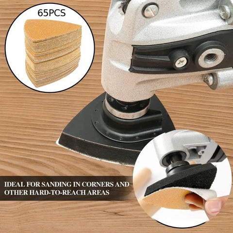 119 Piece Multitool Sanding Pads Set For Oscillating Tools Includes Triangle And Finger Sandpapers In Multiple Grits