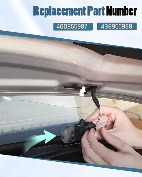 Installation of Audi Windshield Washer Nozzles Replacement Kit Left And Right For A3 A4 A5 A6 A7 A8 Q3 Q5 Q7 TT 2 Pack 4GD955987 4G8955988.