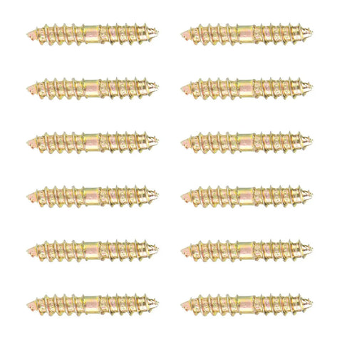 Top Shelf Double Ended Steel Screws M5 M6 Zinc Plated, pack of 12, ideal for heavy duty woodworking projects.