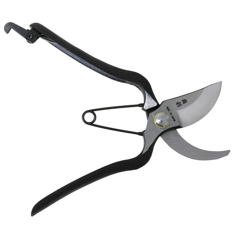Heavy Duty 8 Inch Japanese Pruning Shears For Gardening, showing hand forged carbon steel blade and bypass design.