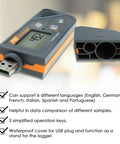 Usb Temperature And Humidity Data Logger With Barometric Pressure Tracking showing USB interface and waterproof cover for easy use.