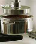 58mm Stainless Steel Coffee Tamper For Espresso Portafilter delivering CrushedIt Compressions over ground coffee.