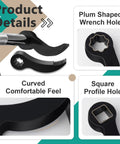 Two Piece Heavy Duty Pry Bar Wrench Adapter Head Set With Two Styles Crowbar Adapters For Half Inch Drive Ratchets showcasing plum and square profile holes.