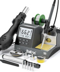 2-In-1 Soldering Iron And Hot Air Rework Station For Electronics DIY, Digital Soldering Welding Kit with LCD and tools