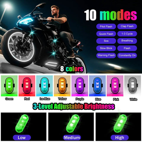Premium LED Rock Lights With 8 Color Options And 10 Modes For Cars, Motorcycles, Boats, Bikes, Drones And Camping