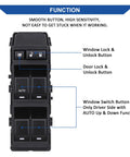 Front Left Driver Side Power Window Switch Replacement Fits Dodge Avenger 2008 To 2013 with labeled functions