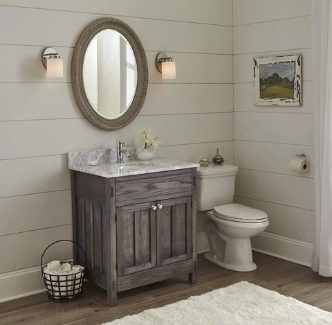 Bathroom with vanity treated with Weathered Wood Accelerator For Interior Use On Bare Wood, Quick Dry Low Odor Water Based Finish