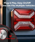 HWSTAR 2026 magnetic wireless trailer light kit with red LED tail light, magnetic mount, IP67 waterproof.