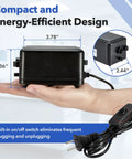 Dead Simple Oilless Lab Vacuum Pump 110V shown in hand, compact and energy-efficient design with an on/off switch.