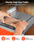 Using Two Speed Benchtop Band Saw For Woodworking With 10 Inch Cutting Capacity, 6 Inch Max Height, 13.2 By 13.4 Inch Cast Iron Table