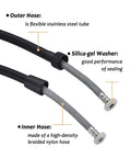 Handheld Bidet Sprayer For Toilet With 59 Inch Anti Burst Hose Nylon Braided Inner Tube And Stainless Steel Outer Perfect