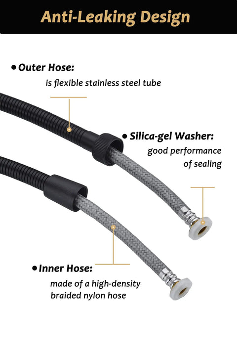 Handheld Bidet Sprayer For Toilet With 59 Inch Anti Burst Hose Nylon Braided Inner Tube And Stainless Steel Outer Perfect