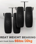 Four Pack Upgraded Overhead Garage Storage Racks Ceiling Mount System Durable Rust Resistant Shelves with mounted tires
