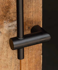 Close-up of Heavy Duty Modern Stainless Steel Door Handles Black Coated Push Pull For Entry Doors Double Sided Pulls 180cm Long