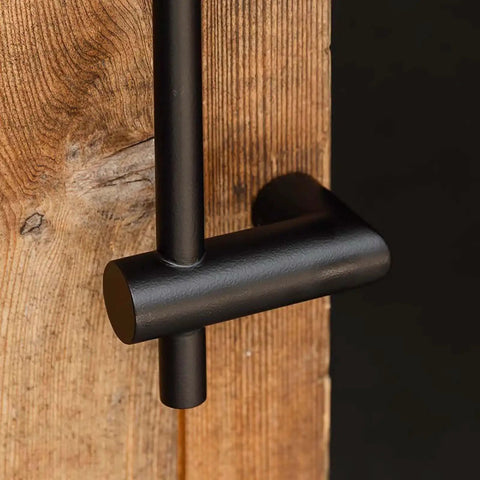 Close-up of Heavy Duty Modern Stainless Steel Door Handles Black Coated Push Pull For Entry Doors Double Sided Pulls 180cm Long