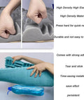 High Density Acoustic Foam Panels For Room Noise Reduction Water Resistant Soundproof Wall Pads With Tight Adhesive Backing shown in hands, demonstrating elasticity.