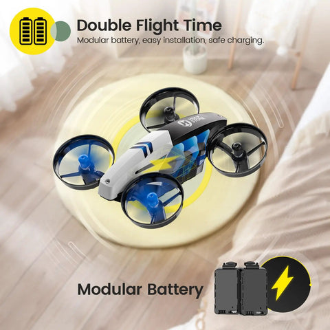 2 In 1 Mini Indoor Drone For Kids With Land And Fly Modes 3D Flips Auto Hover RC Quadrocopter with modular battery system
