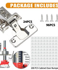 BESTEEL 24-pack 1/2 in overlay soft-close cabinet hinges, stainless steel, 100° opening, with drilling tool and manual