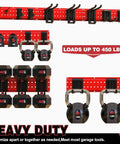 Garage Tool Organizer Wall Mount 49 Point 5 Inch Heavy Duty Rack With Nine Hooks Shovel Holder And Rake Holder For Garage And Garden Storage Red Durable Steel Construction Space Saving Vertical Tool Rack