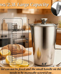Barista Grade Stainless Steel Pitcher With Lid 79oz 2.3L Large Mouth Graduated Beaker With Markings Easy Grip Handle