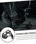 Replacement Pedals For Exercise Bikes Recumbent And Upright Durable Fitness Bike Pedals shown with secure harness and adjustable straps.