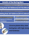 Details of chrome-plated steel boring and welding rods for Heavy Duty Portable Line Boring And Welding Machine Kit