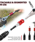Bike Repair Tool Kit With Mini Pump And 10 Magnetic Bits Alloy Multitool showing detachable ratchet wrench with interchangeable bits