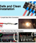 Beefed Up Heavy Duty Terminal Block Kit 2 Pack 10 Positions 200V To 450V 20 To 30A Dual Row Screw Terminals installed for wiring